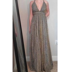 Gold & Silver Shimmery Evening Dress